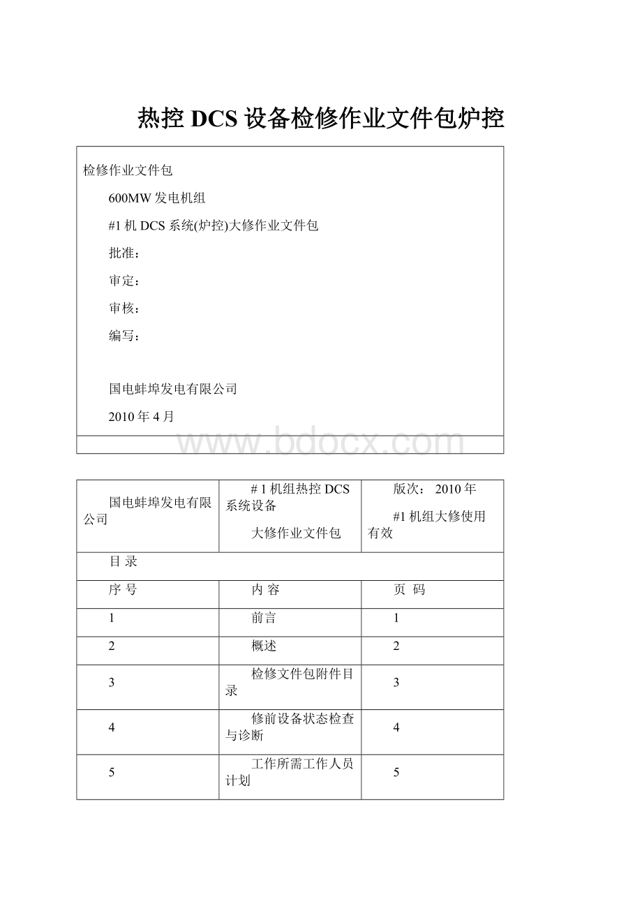 热控DCS设备检修作业文件包炉控.docx