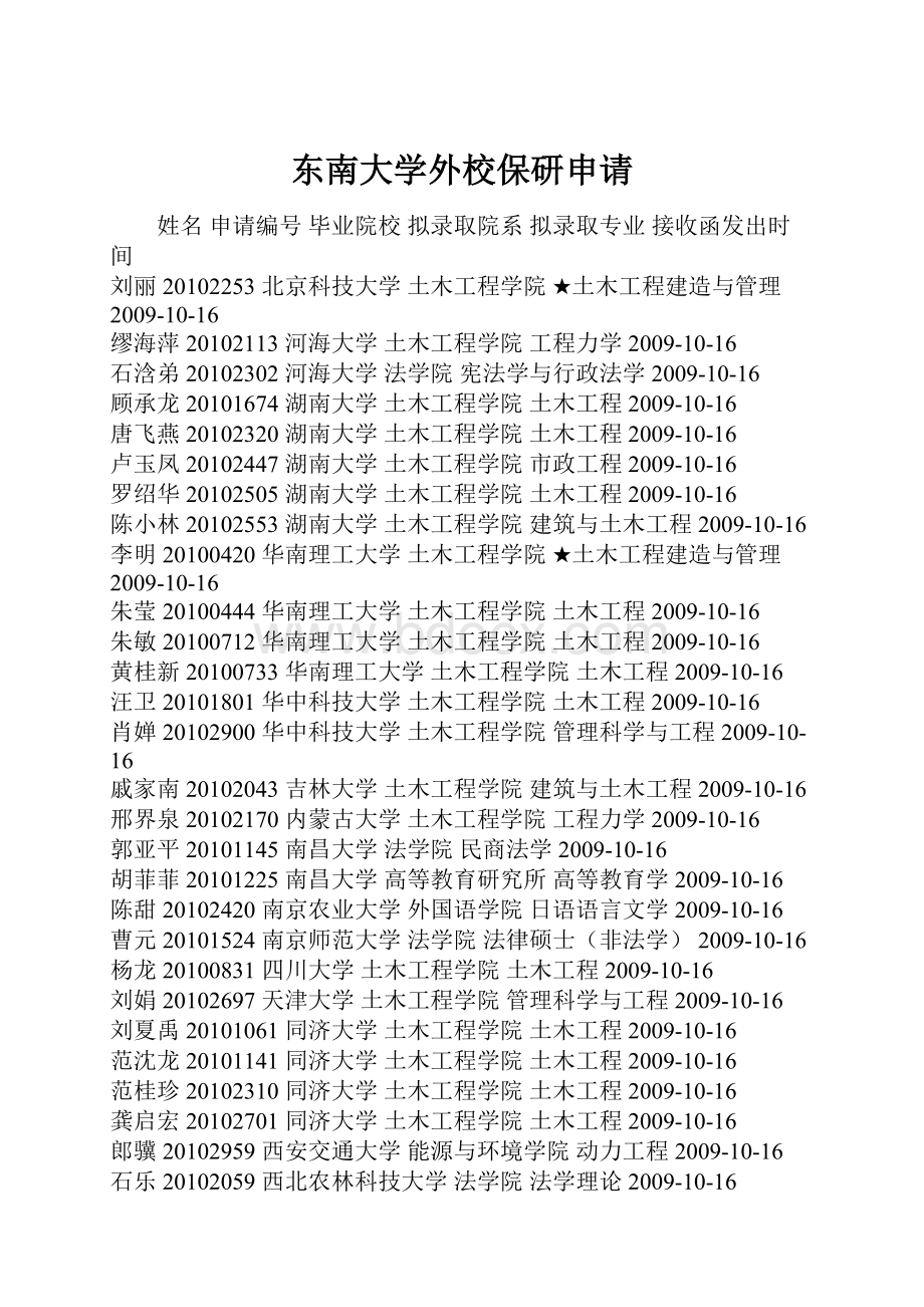 东南大学外校保研申请.docx_第1页