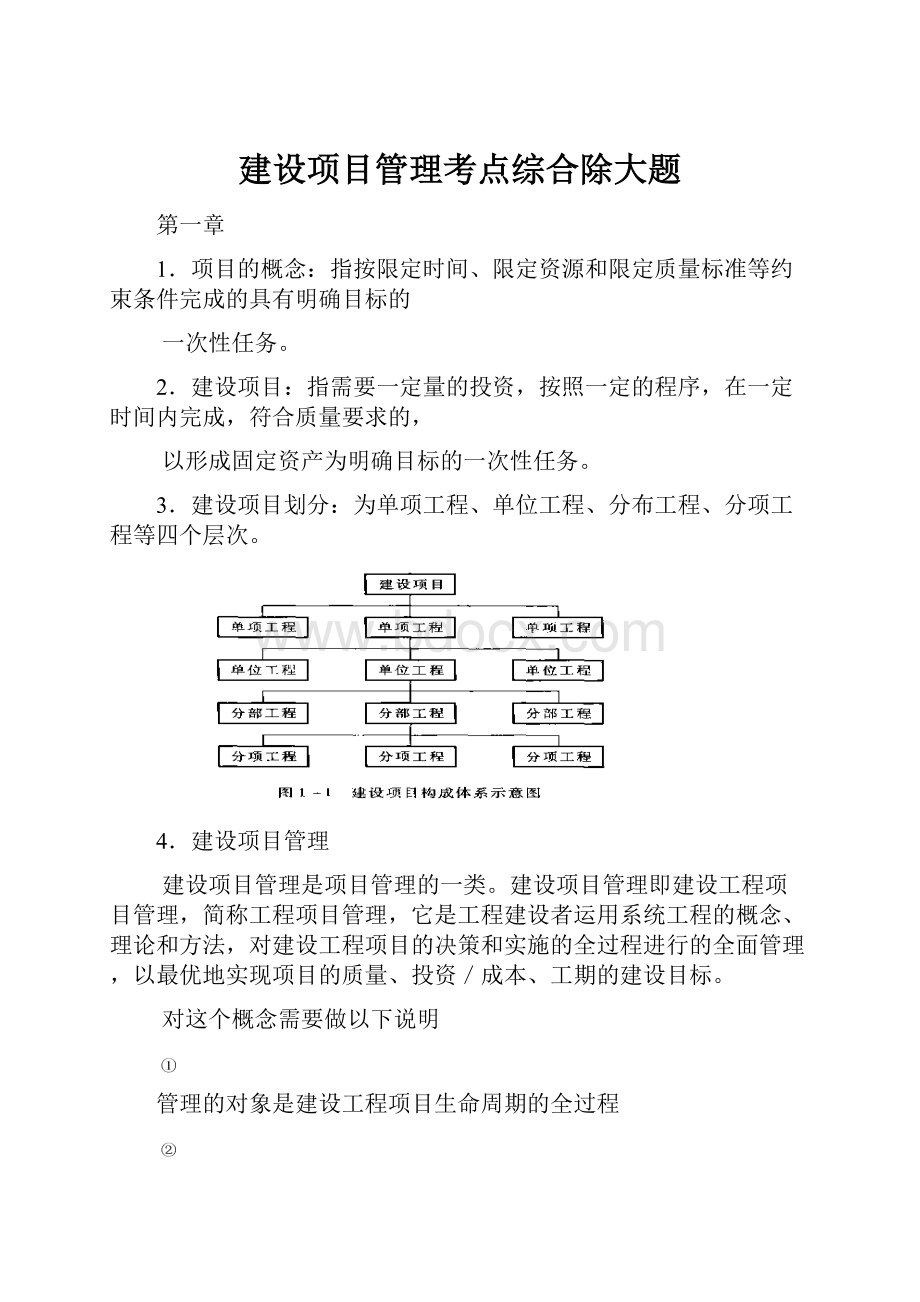 建设项目管理考点综合除大题.docx_第1页