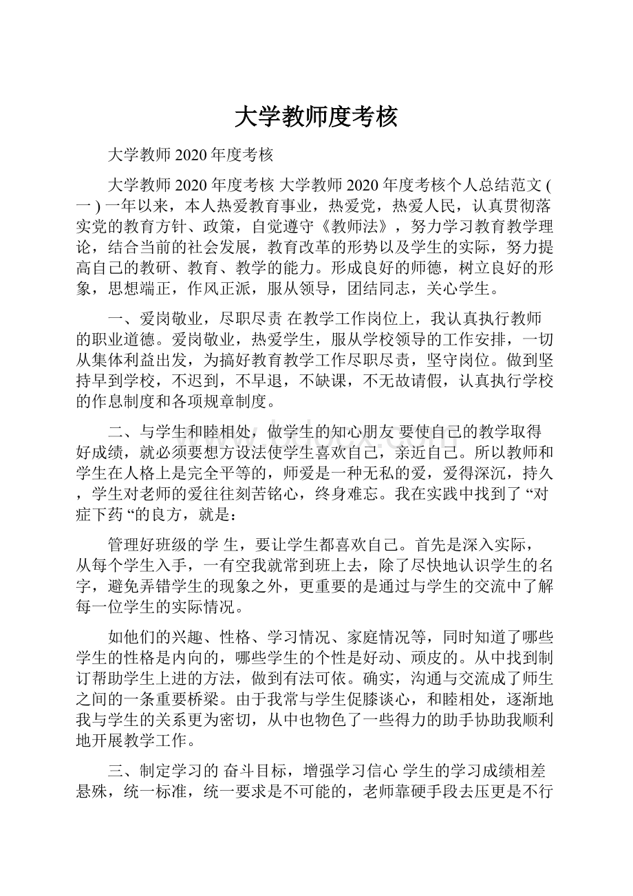 大学教师度考核.docx