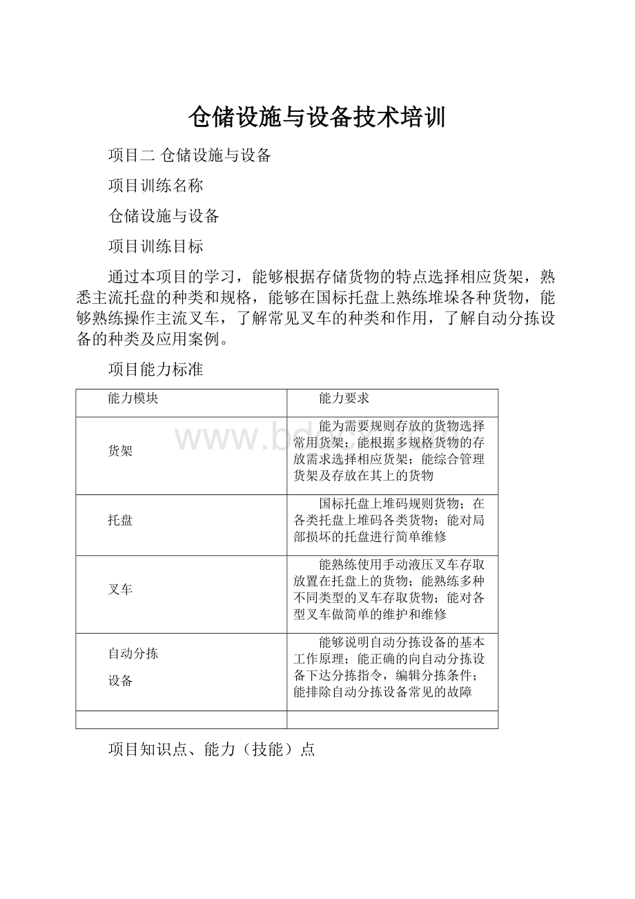 仓储设施与设备技术培训.docx_第1页