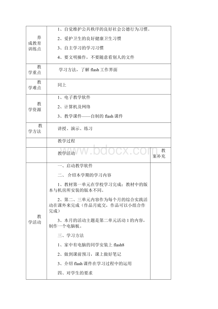 山西经济出版社小学信息技术第三册第一单元计划与教案.docx_第3页