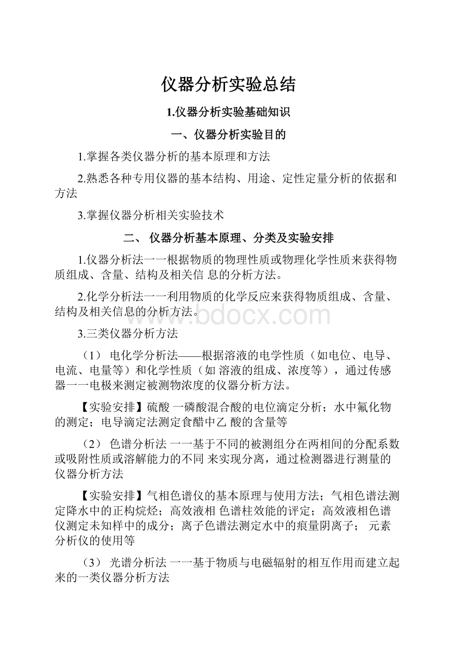 仪器分析实验总结.docx_第1页