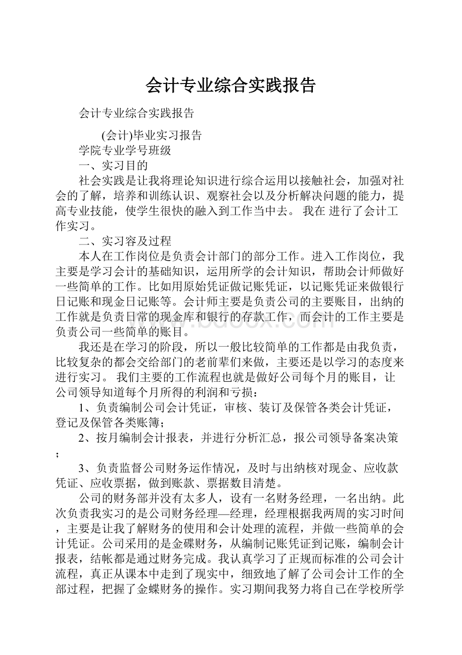 会计专业综合实践报告.docx