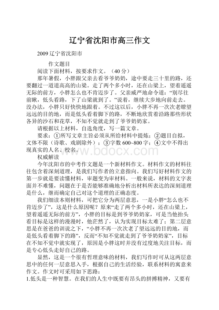 辽宁省沈阳市高三作文.docx