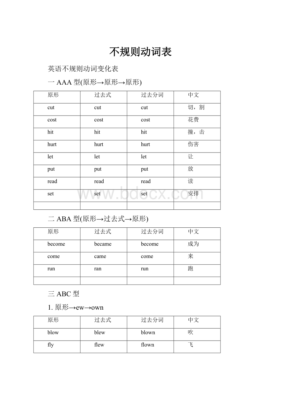 不规则动词表.docx