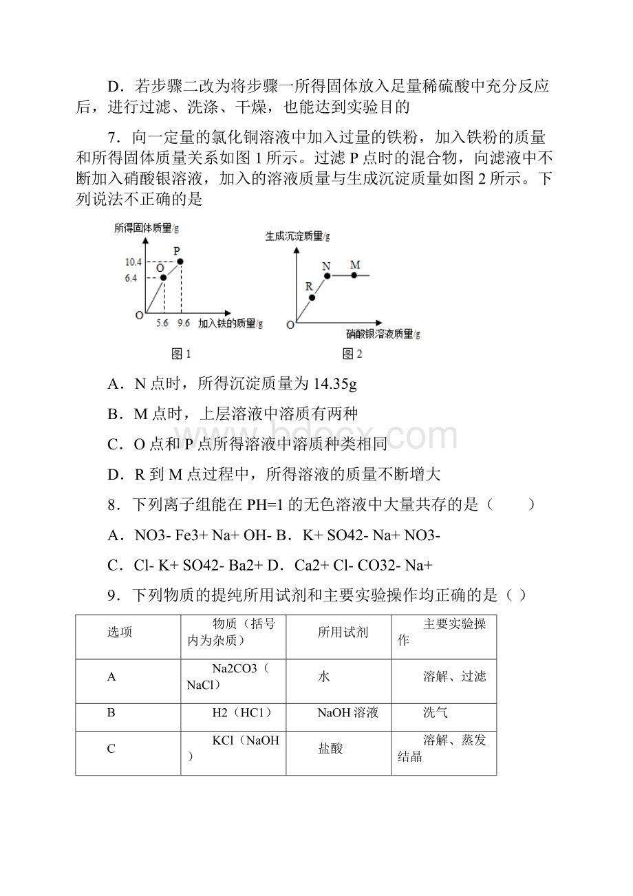 中考化学专项训练生活中常见的盐易错同步测试含答案.docx_第3页