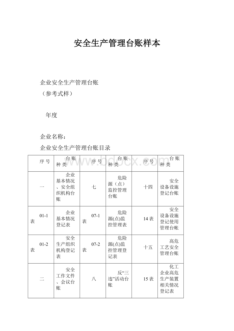 安全生产管理台账样本.docx