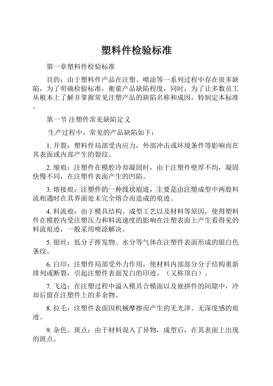 塑料件检验标准.docx_第1页