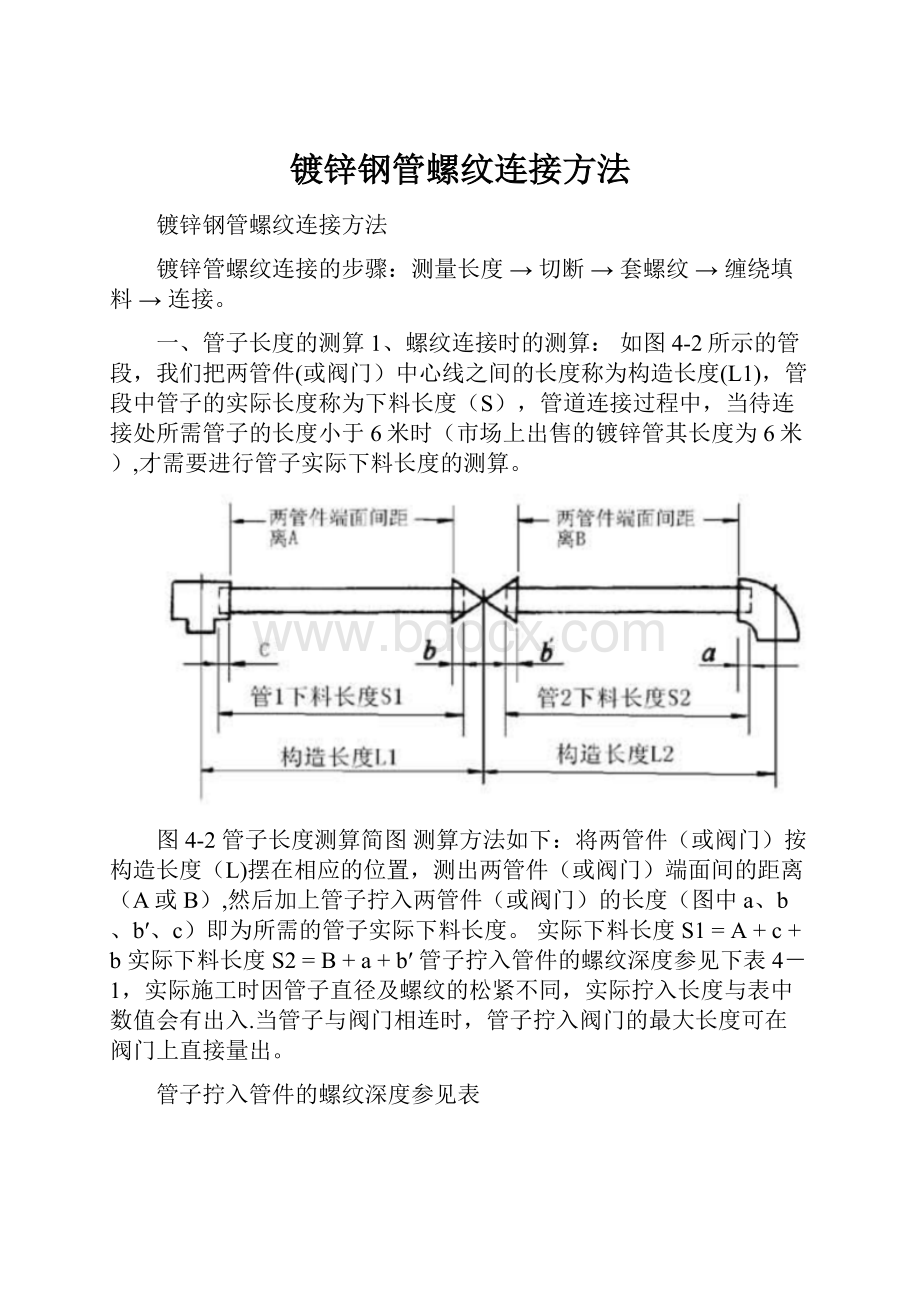 镀锌钢管螺纹连接方法.docx