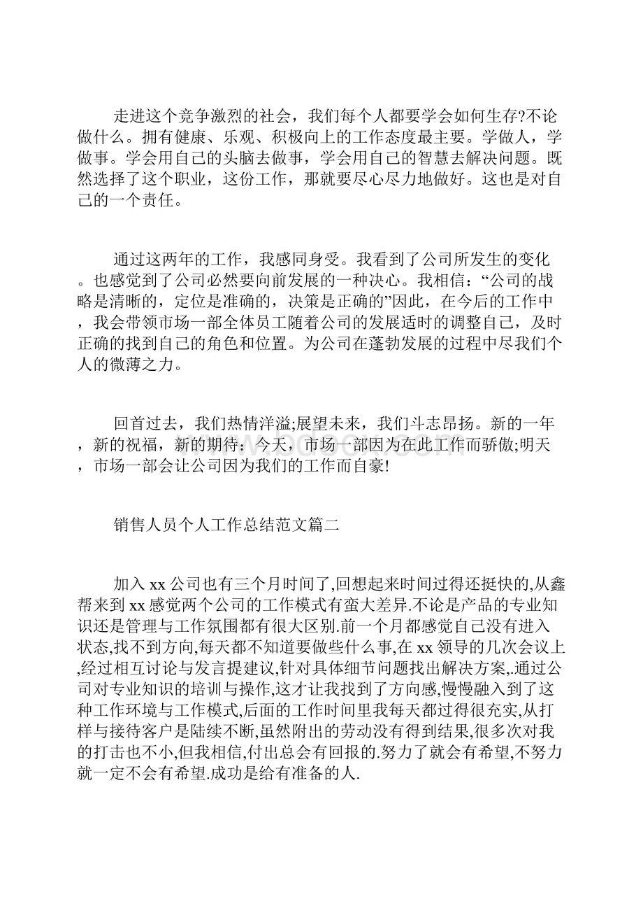 销售人员个人工作总结范文五篇.docx_第3页