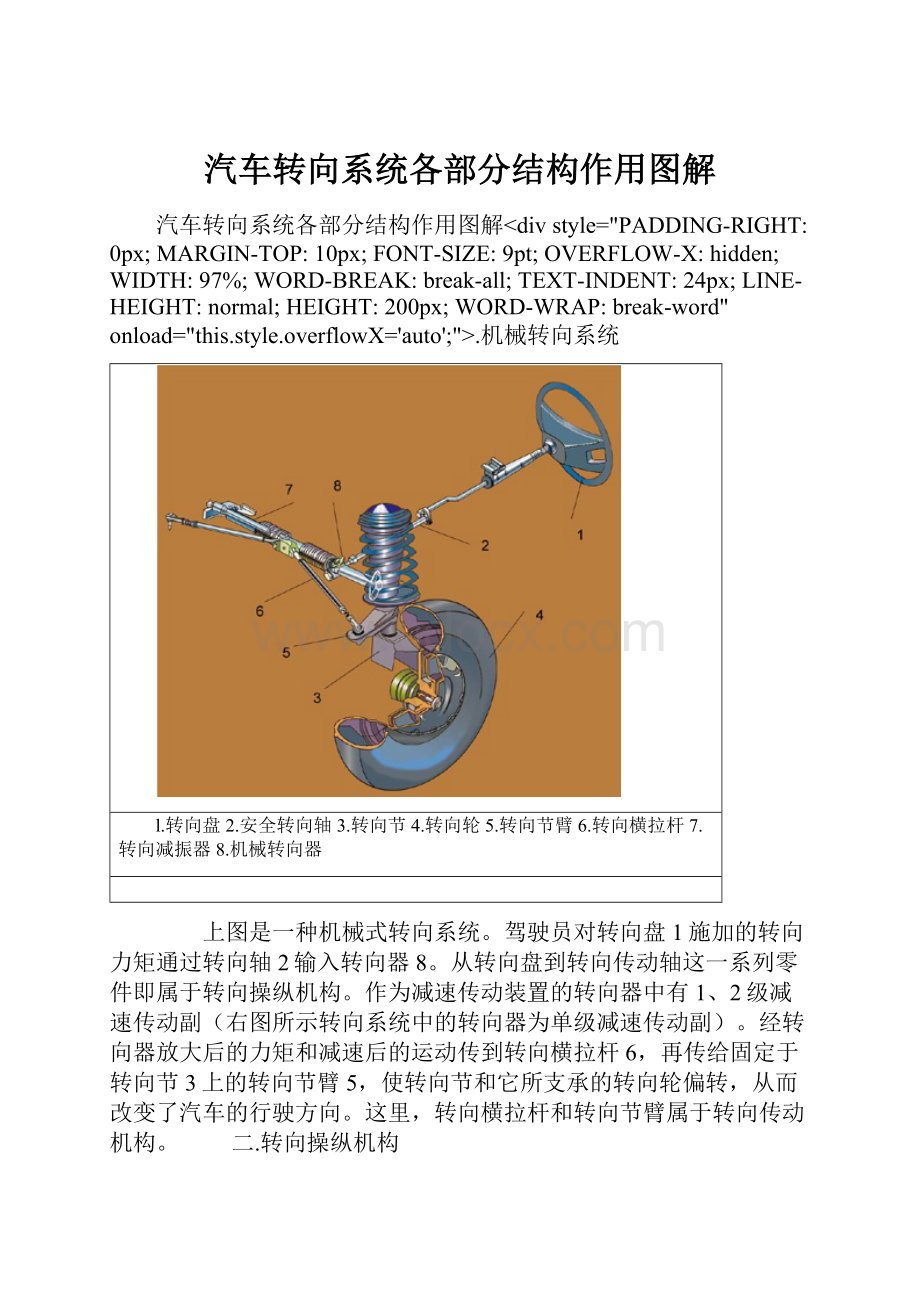 汽车转向系统各部分结构作用图解.docx_第1页