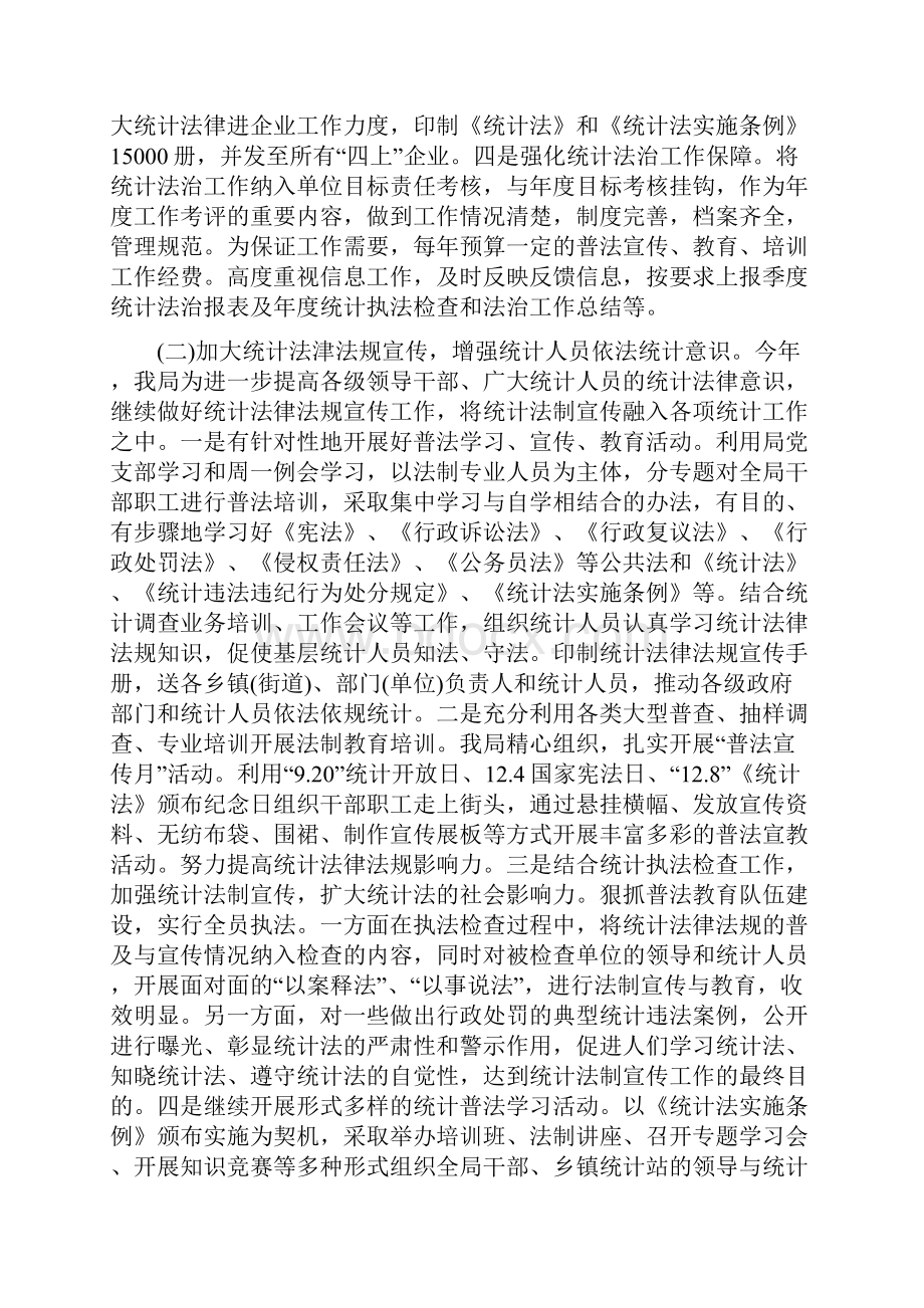 县统计局度统计法治工作总结及法治工作计划.docx_第2页