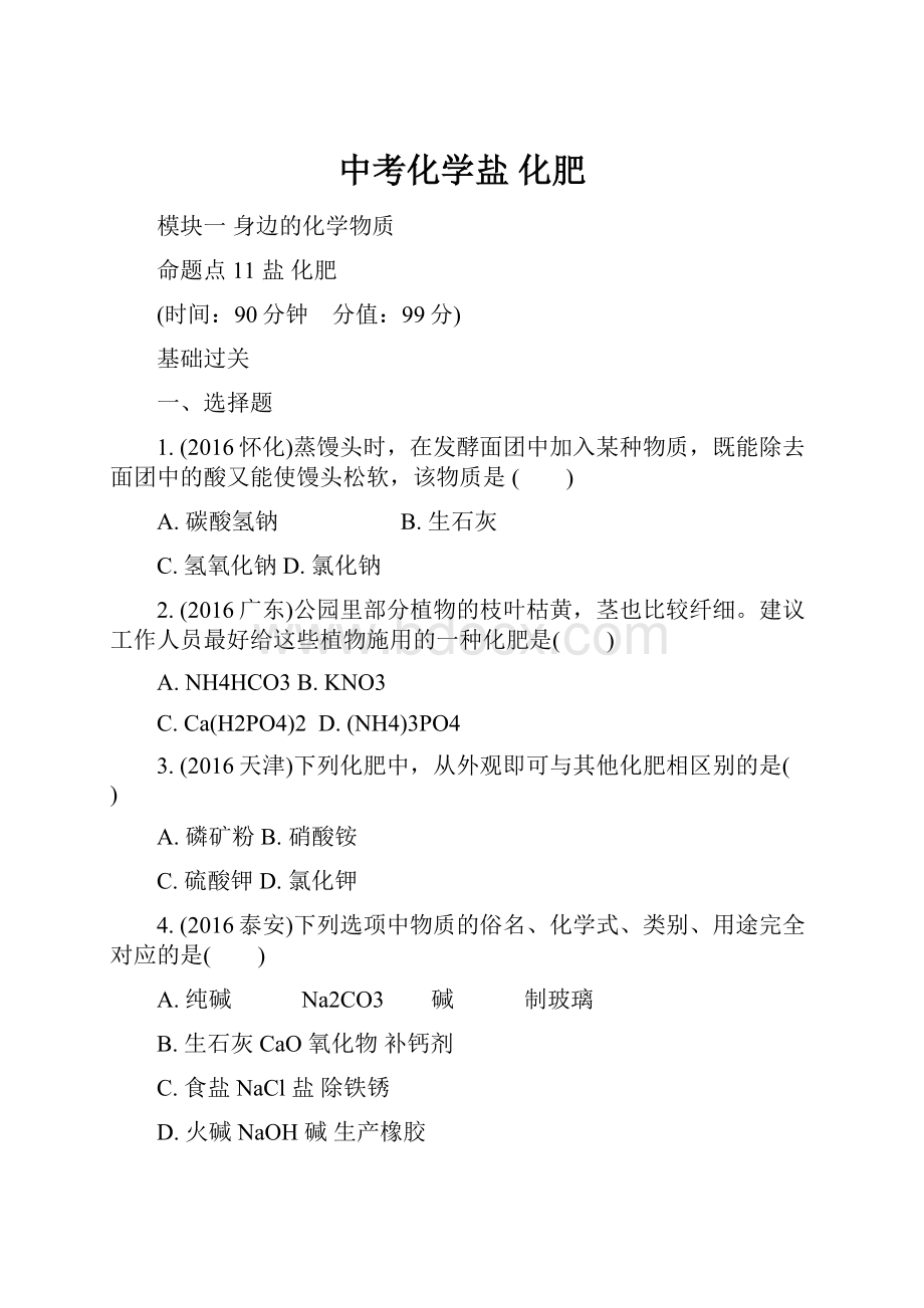 中考化学盐 化肥.docx_第1页