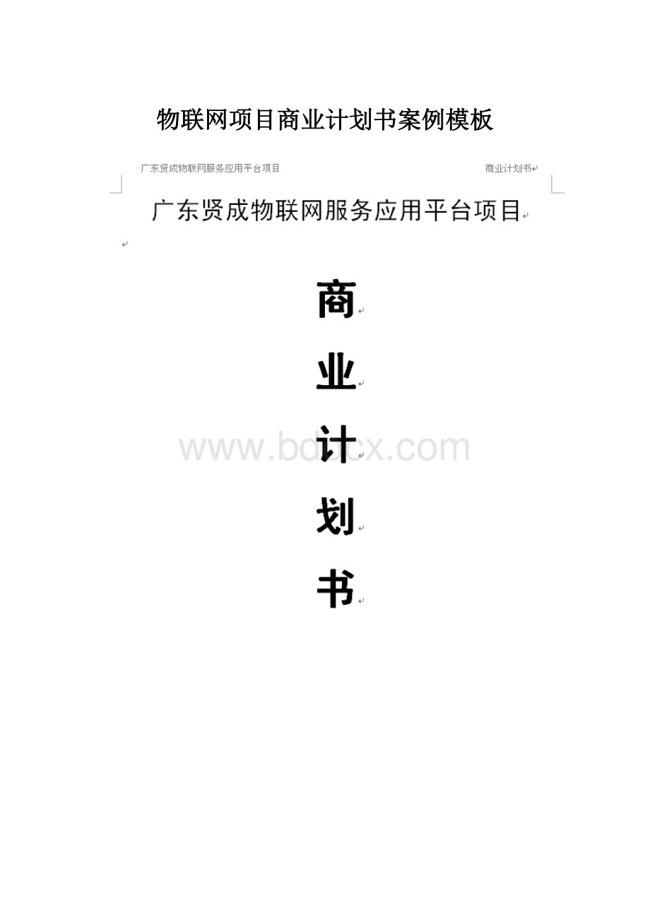 物联网项目商业计划书案例模板.docx_第1页