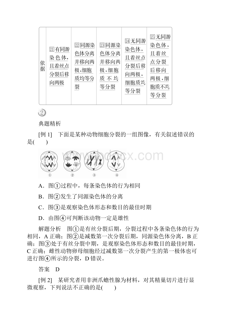 高中生物《细胞分裂图像判定受精作用》导学案+课时作业.docx_第3页