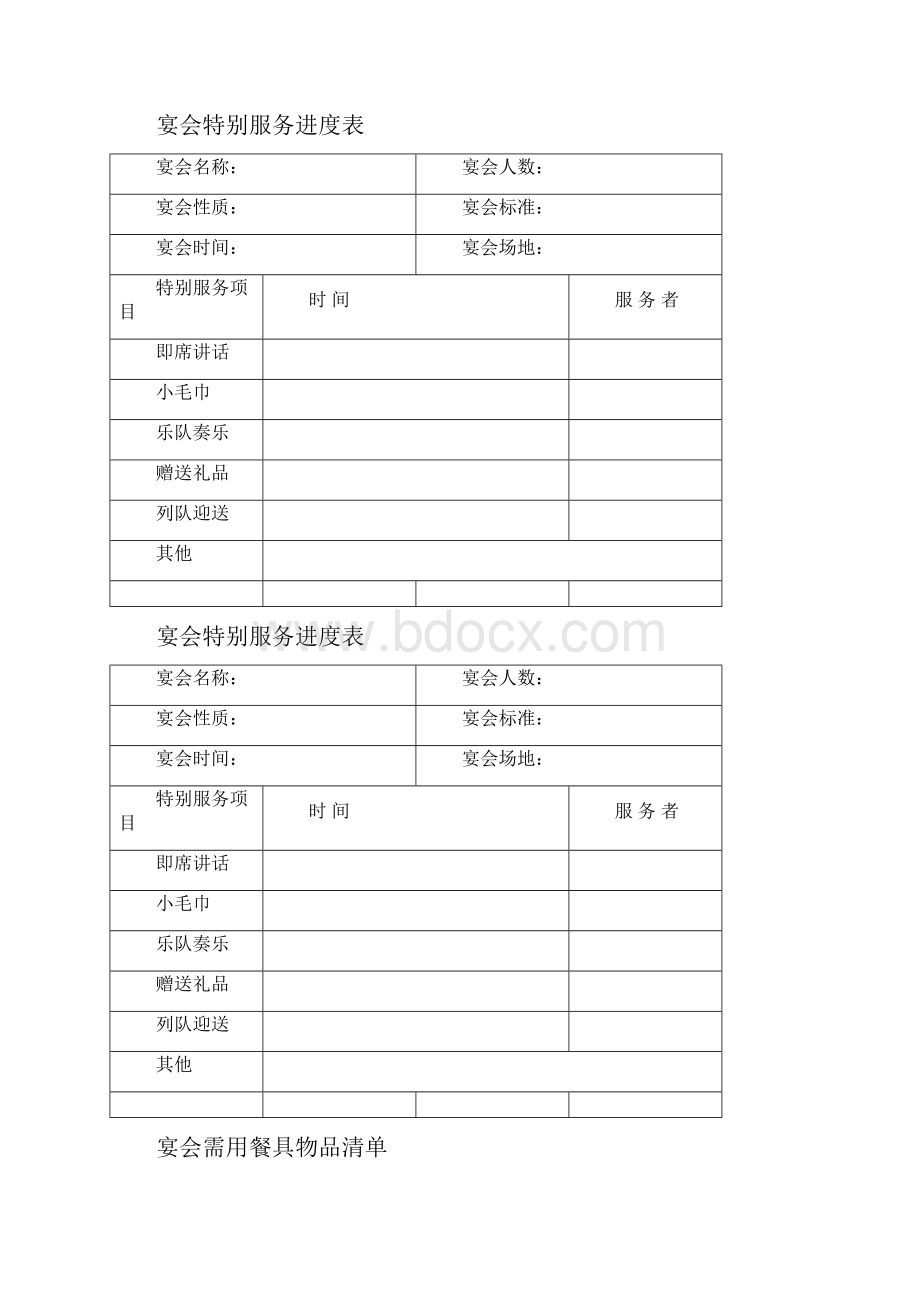 常用宴会进度和服务检查表.docx_第2页