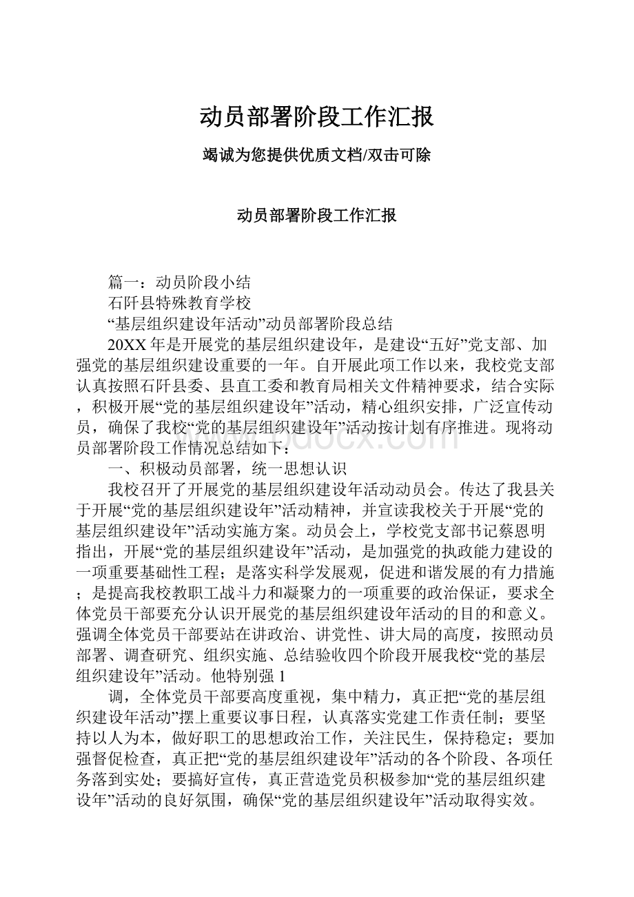 动员部署阶段工作汇报.docx