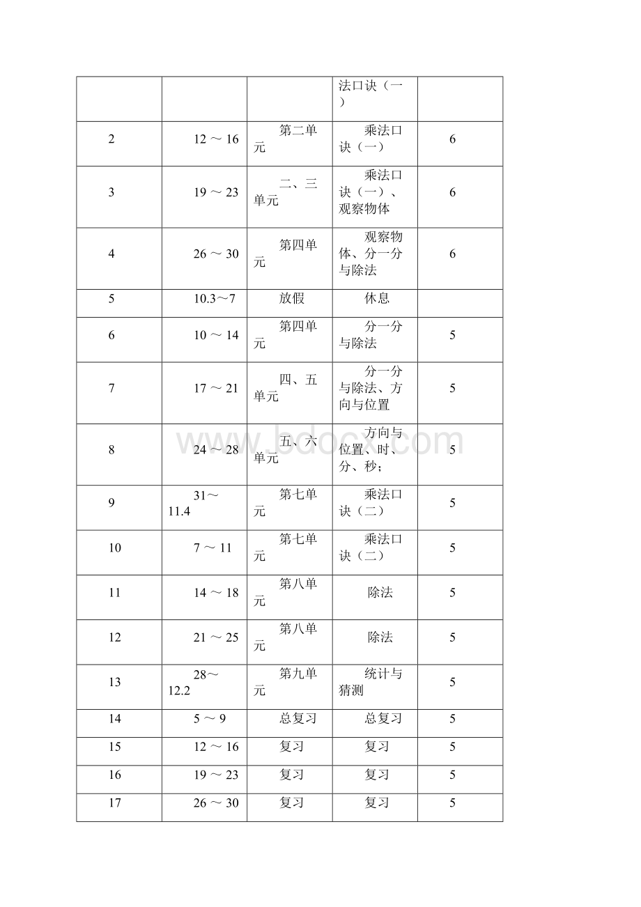 新课标北师大版小学数学二年级上册全套教案图文.docx_第3页