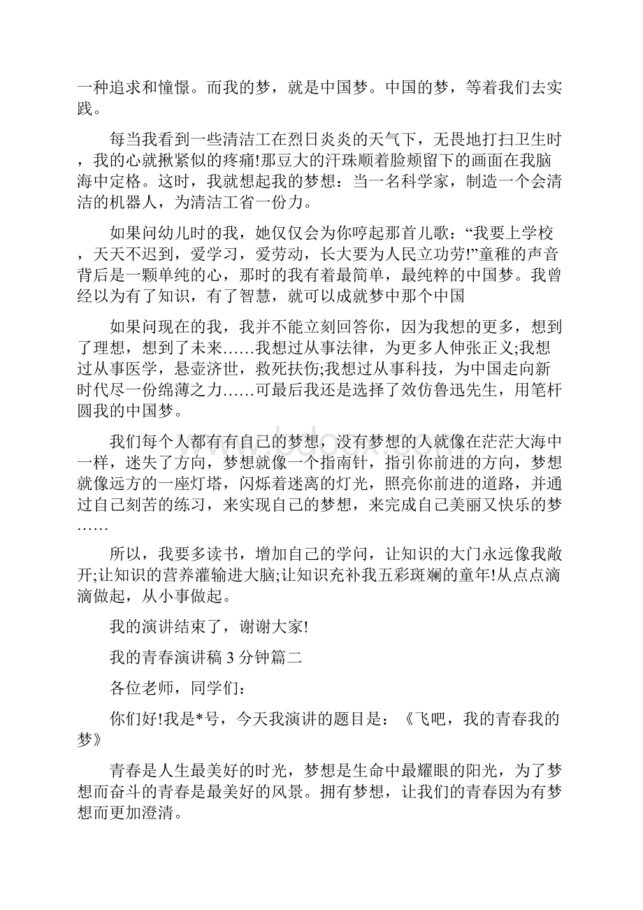 我的青春演讲稿3分钟左右范文.docx_第2页