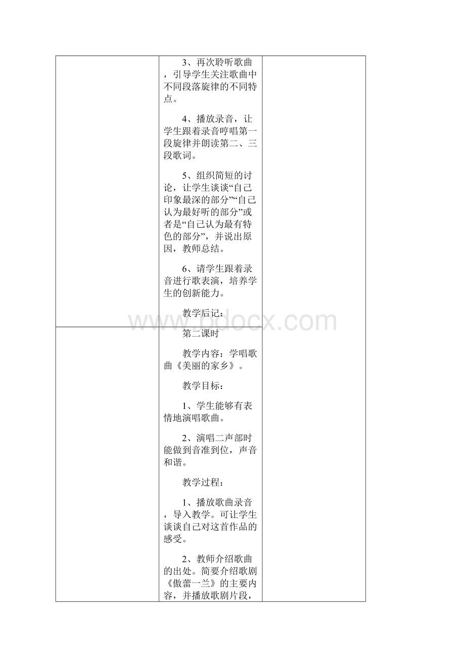 人教版小学五年级下册音乐教案1.docx_第3页