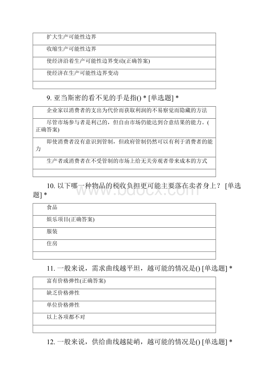 微观经济学测试题选择题+判断题.docx_第3页