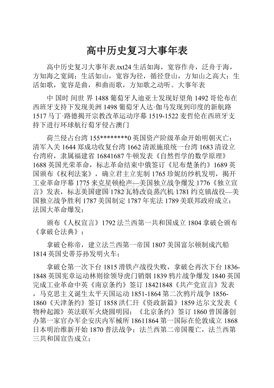 高中历史复习大事年表.docx_第1页