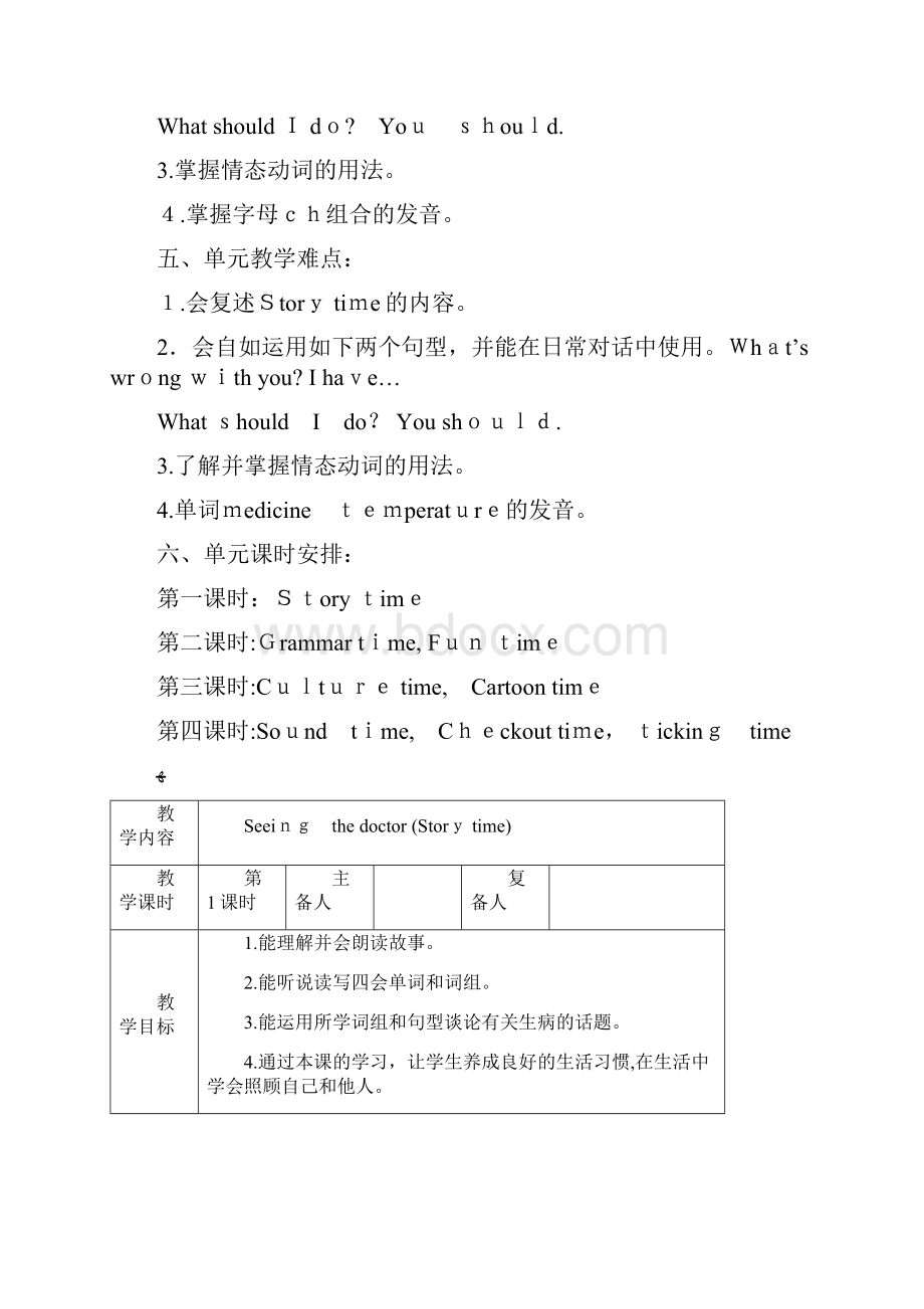 5B U4 Seeing the doctor 教案.docx_第2页