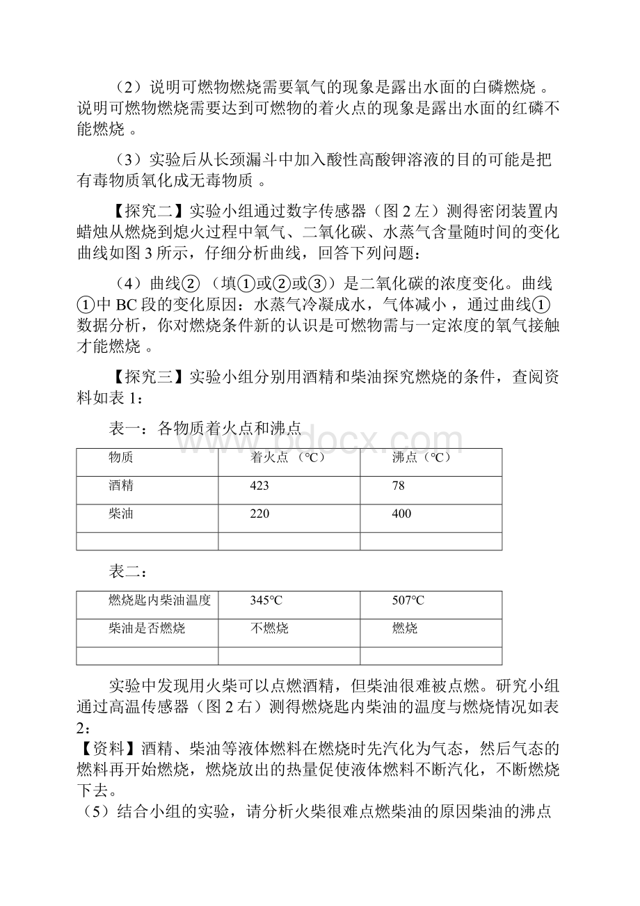 中考化学复习冲刺必刷题科学探究之《燃烧的条件和灭火原理探究》专题word版有答案.docx_第2页