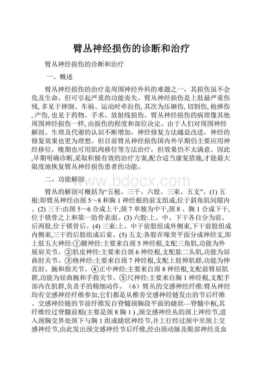 臂丛神经损伤的诊断和治疗.docx_第1页