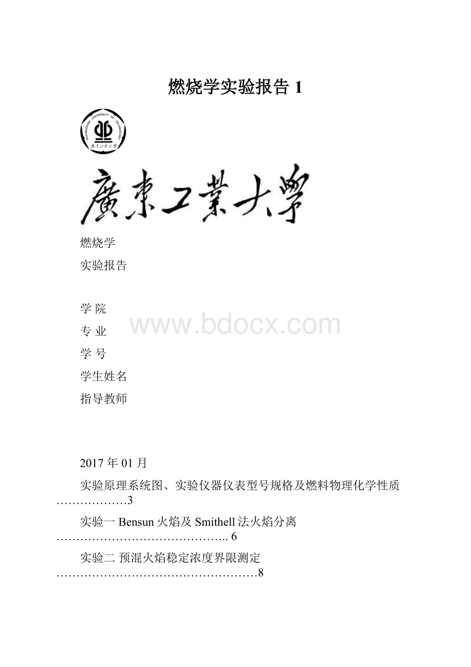 燃烧学实验报告1.docx