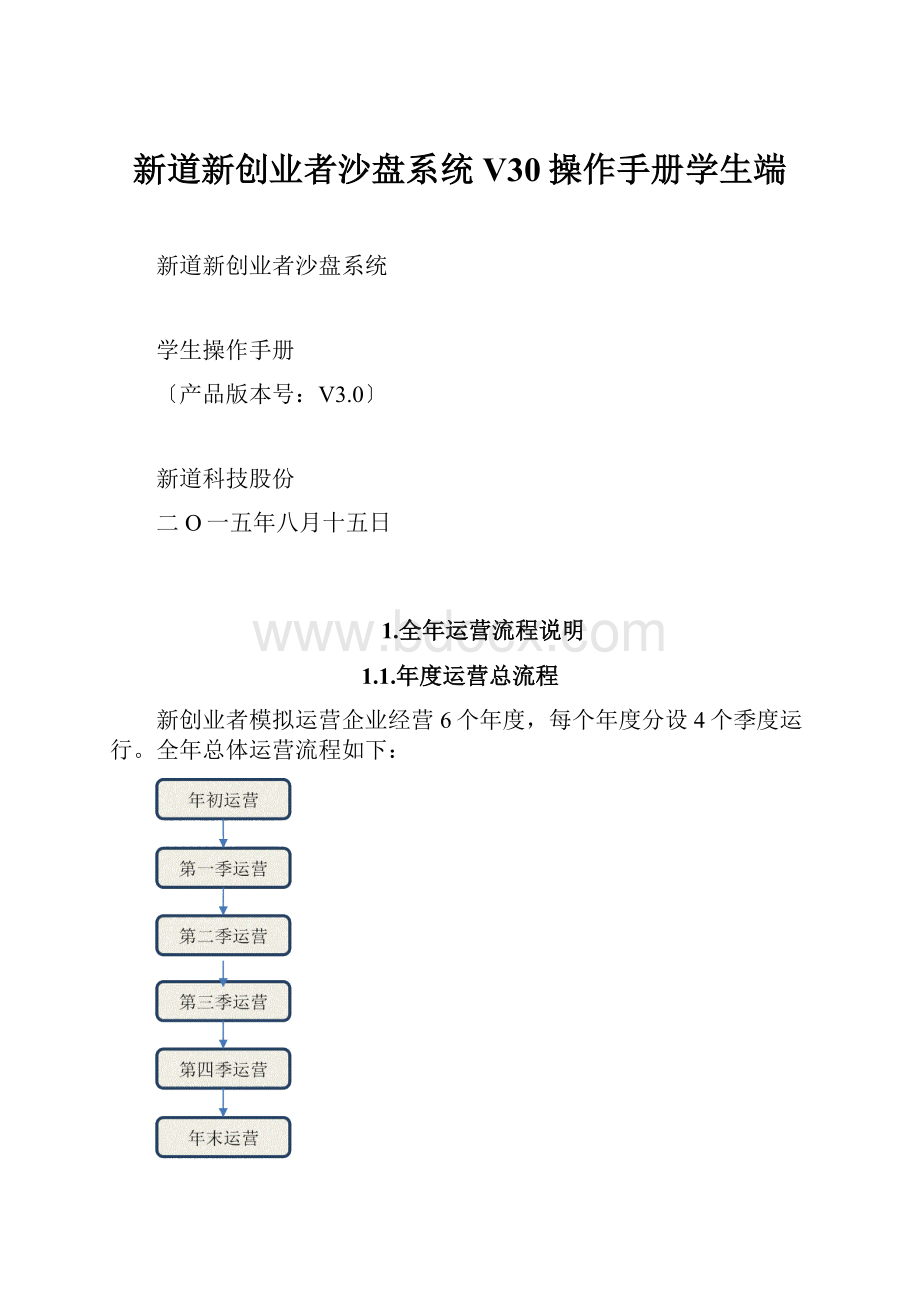 新道新创业者沙盘系统V30操作手册学生端.docx