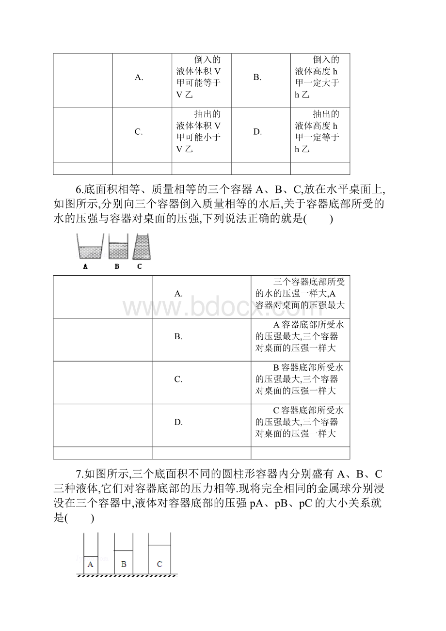 液体压强三种容器经典问题.docx_第3页