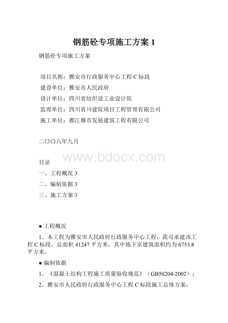 钢筋砼专项施工方案1.docx_第1页