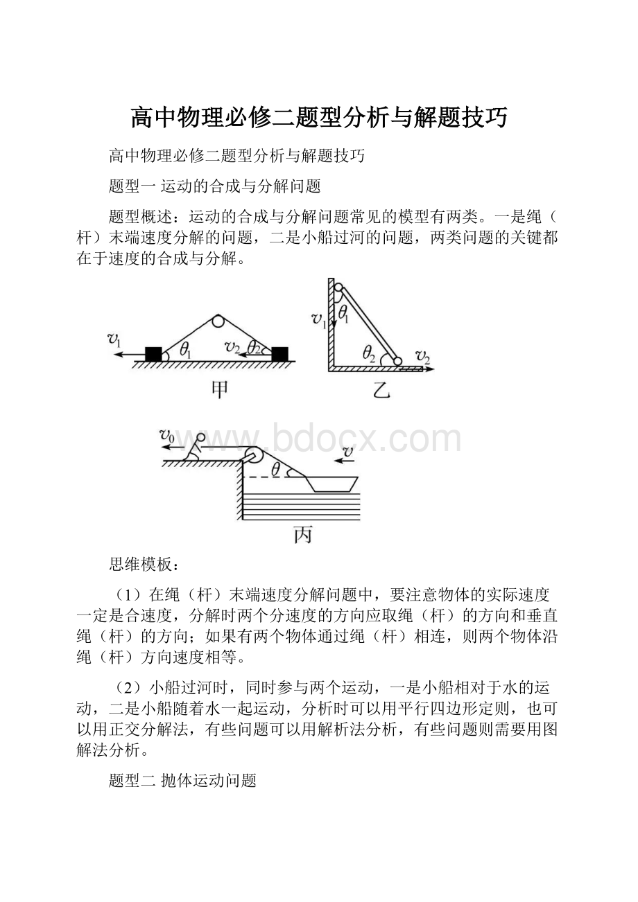 高中物理必修二题型分析与解题技巧.docx_第1页