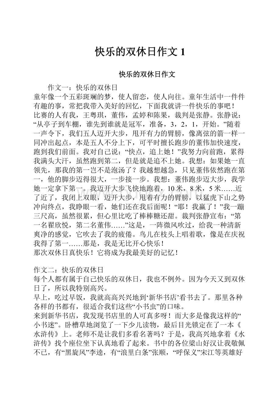 快乐的双休日作文1.docx