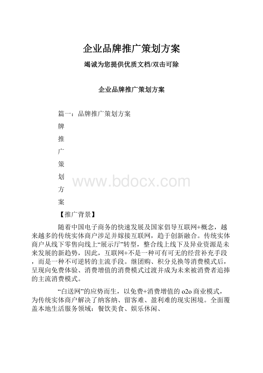 企业品牌推广策划方案.docx