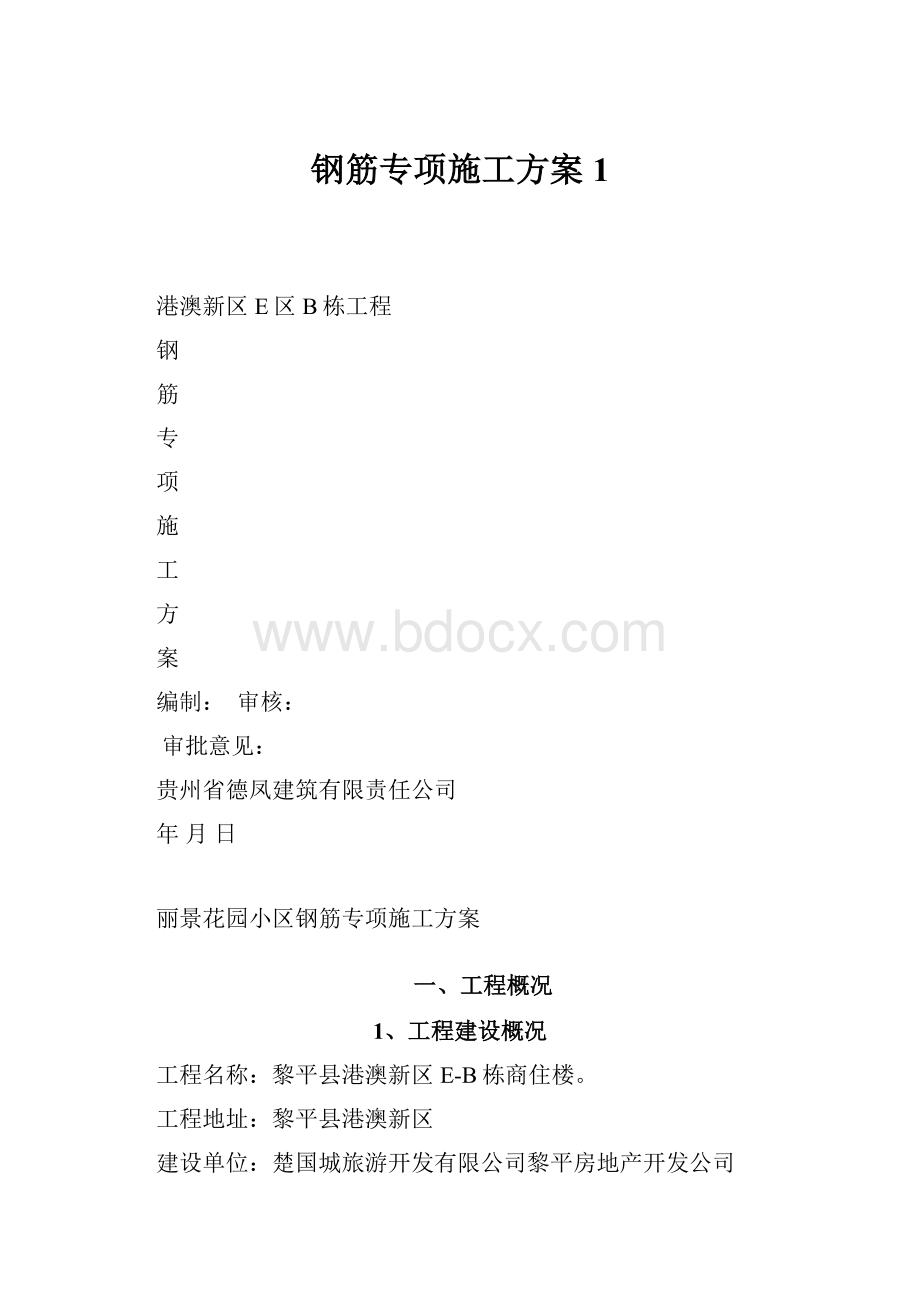 钢筋专项施工方案1.docx