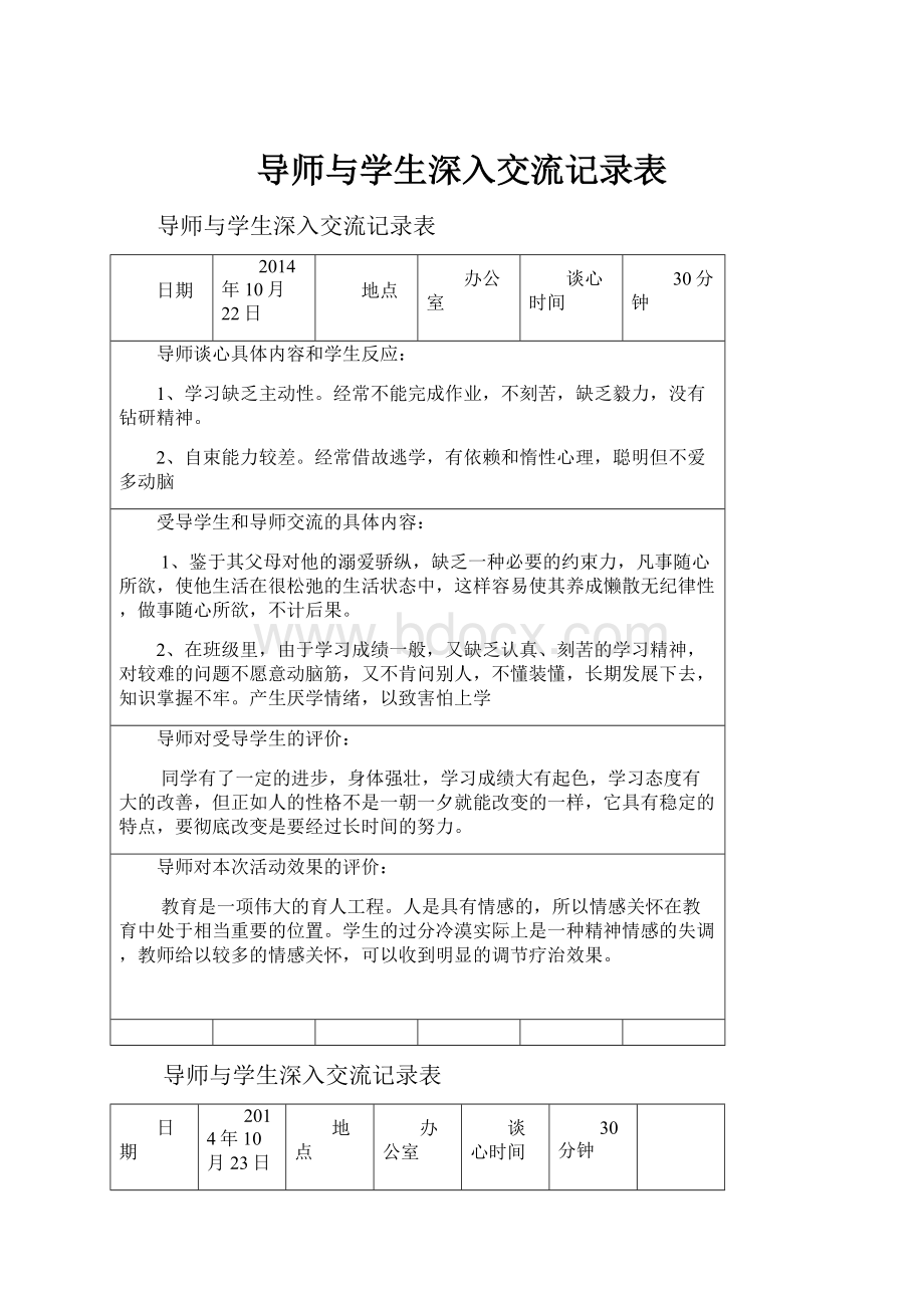 导师与学生深入交流记录表.docx_第1页