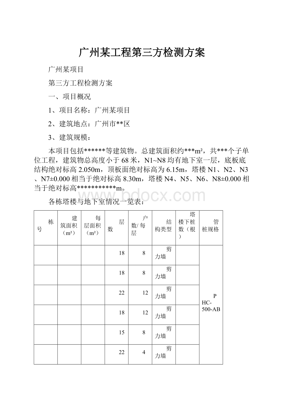 广州某工程第三方检测方案.docx