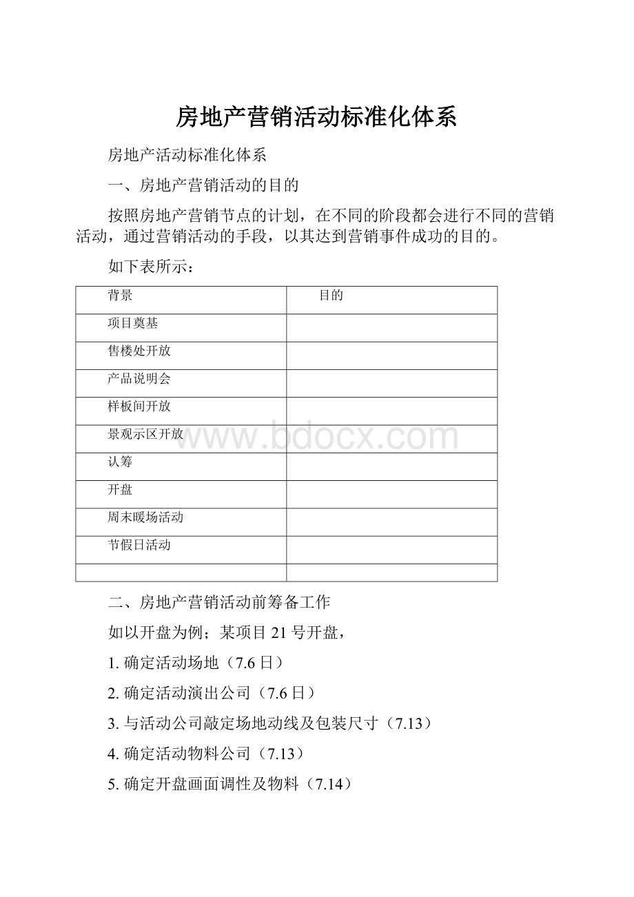 房地产营销活动标准化体系.docx