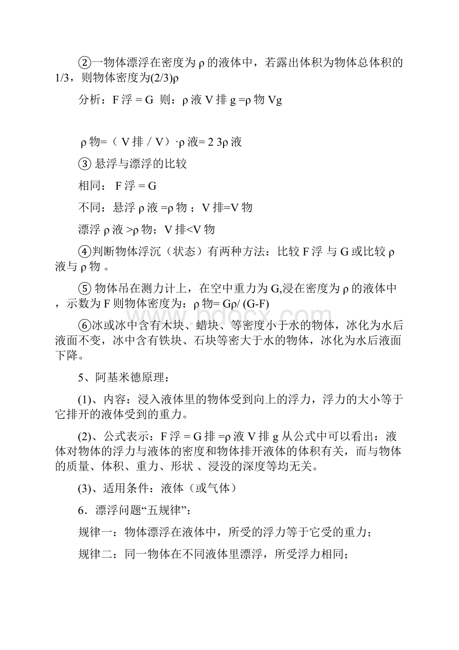 人教版八年级物理下第十章浮力的知识点总结及练习题.docx_第2页