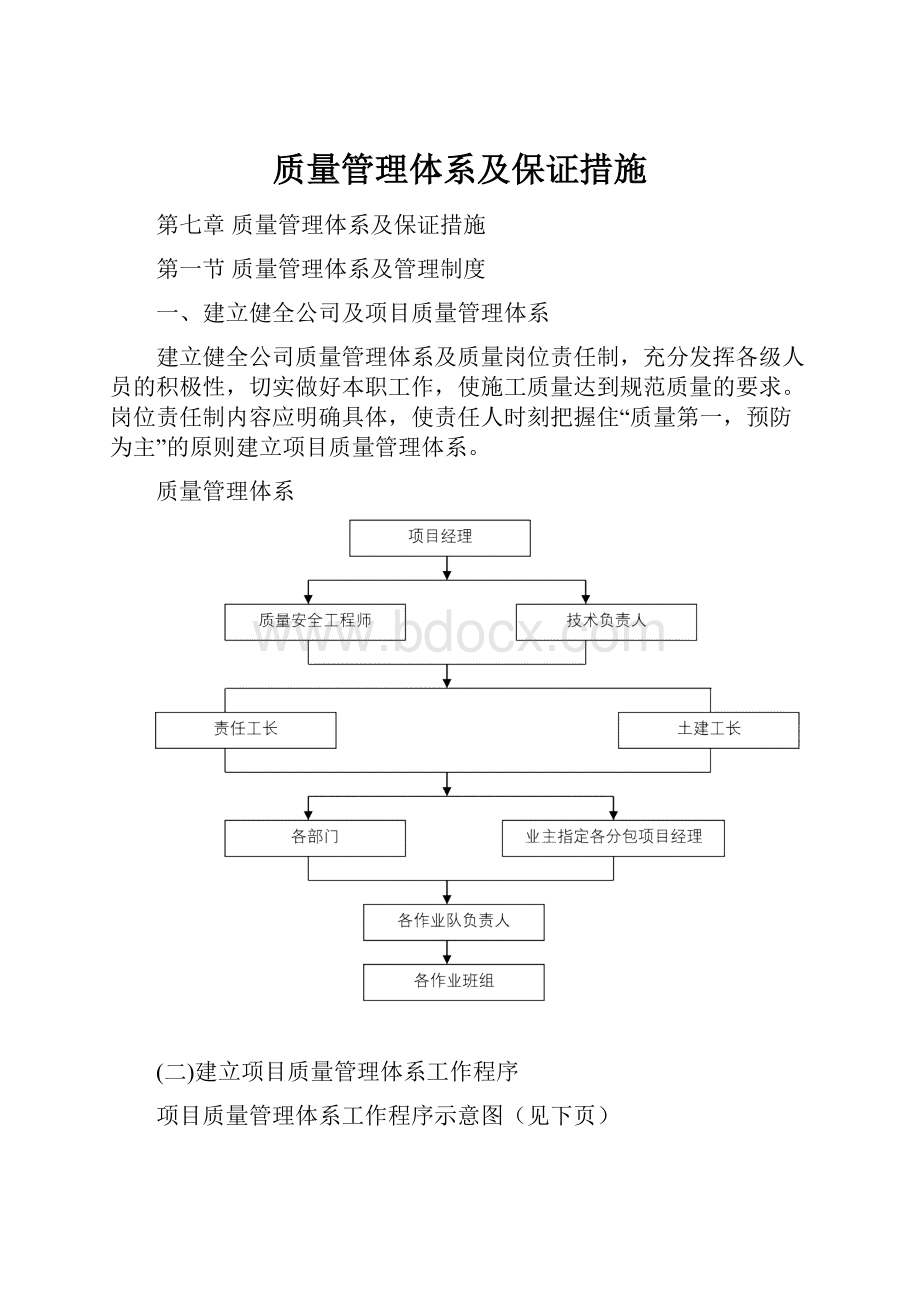 质量管理体系及保证措施.docx_第1页