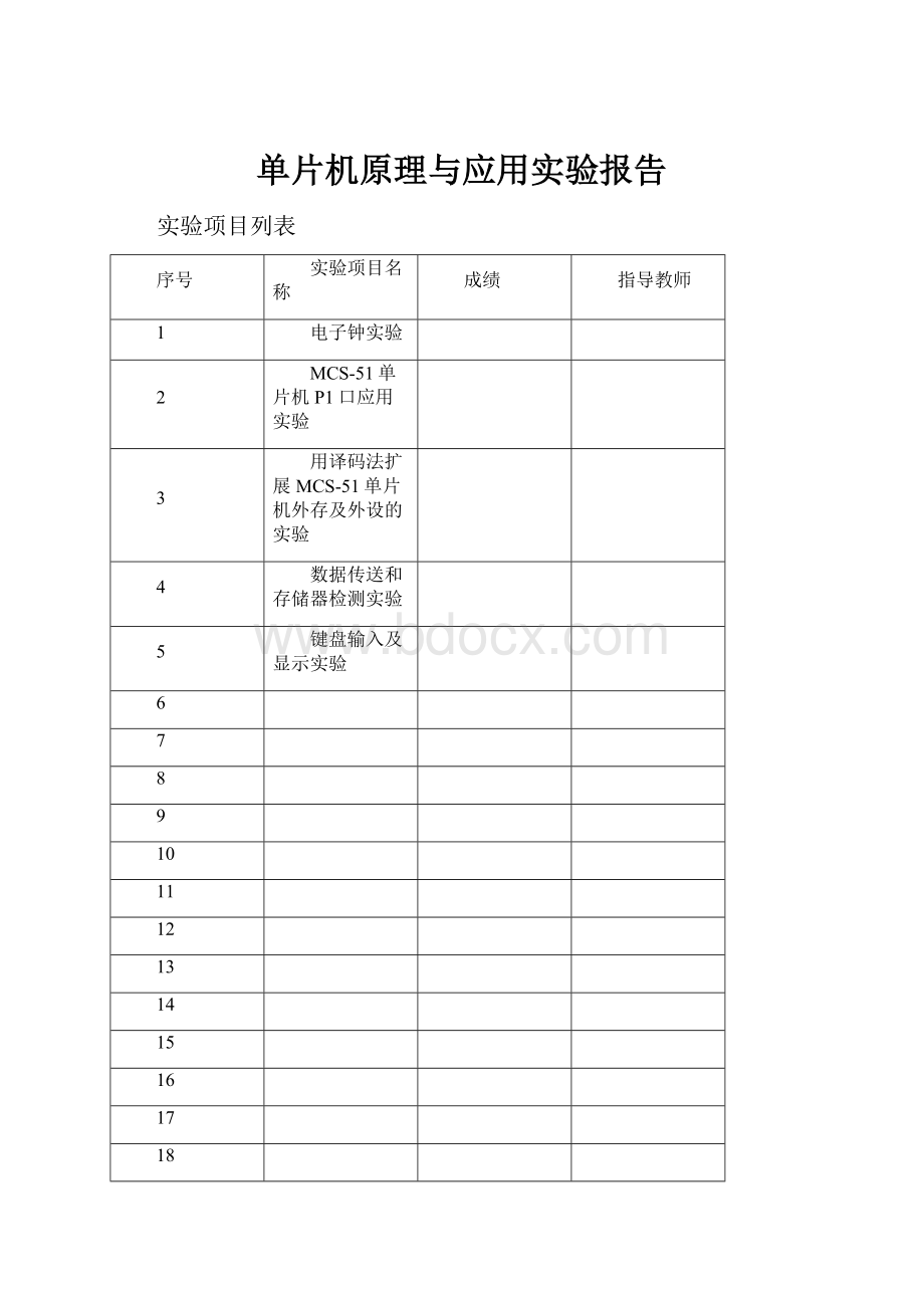 单片机原理与应用实验报告.docx_第1页