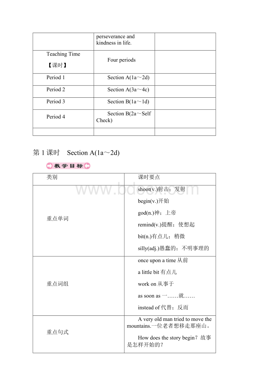 人教新目标版 八年级英语下册 Unit6An old man tried to move the mountains 精品教案 合集4课时.docx_第3页