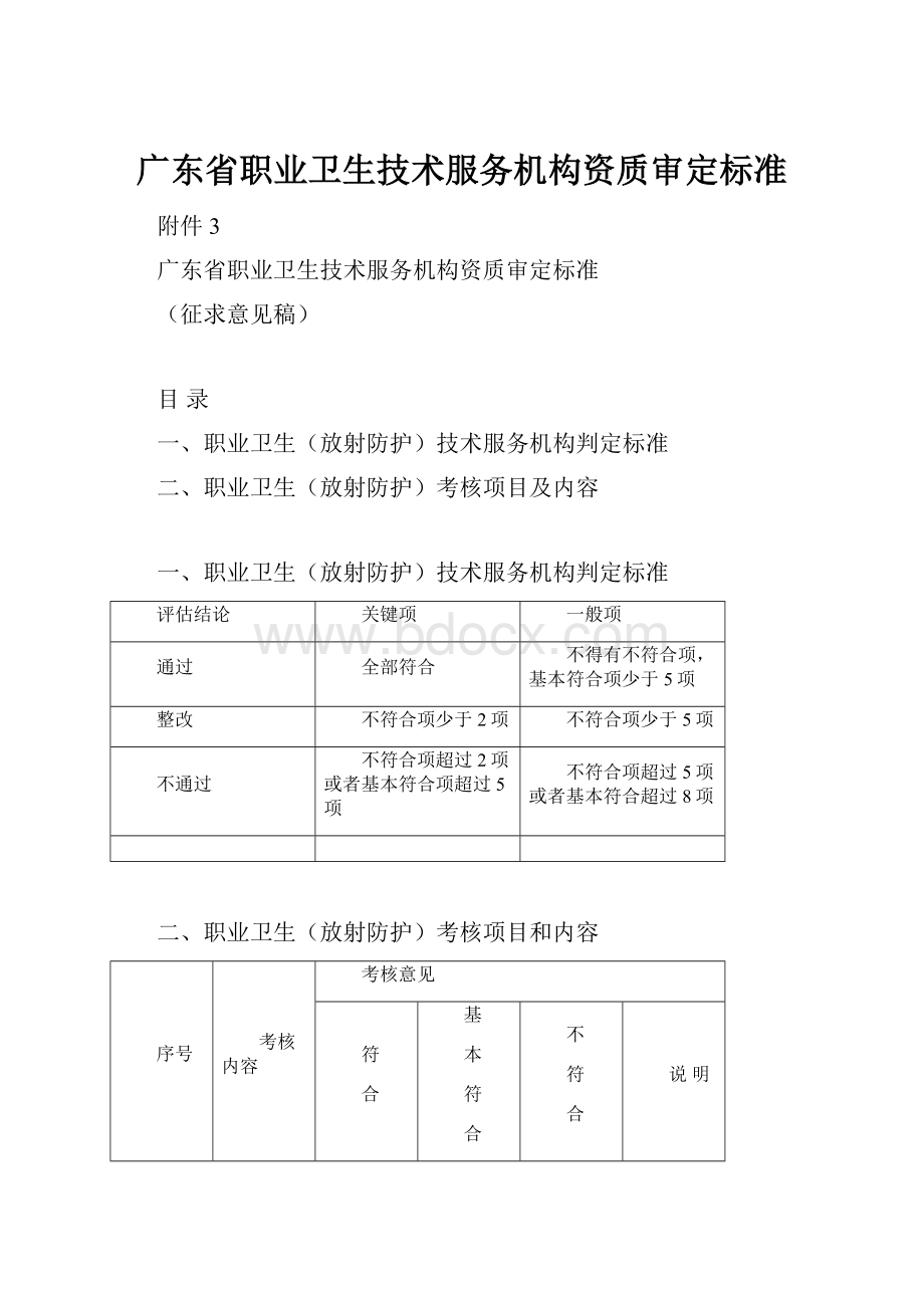 广东省职业卫生技术服务机构资质审定标准.docx_第1页