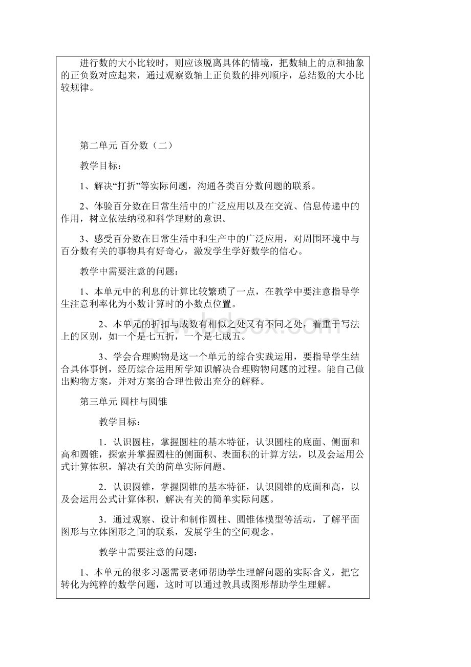 人教版小学六年级下册教案第一单元负数.docx_第2页