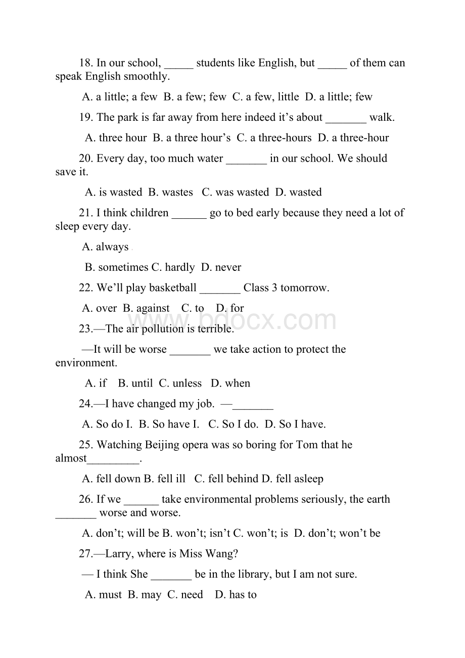 初中英语学生学业考试模拟试题三.docx_第3页