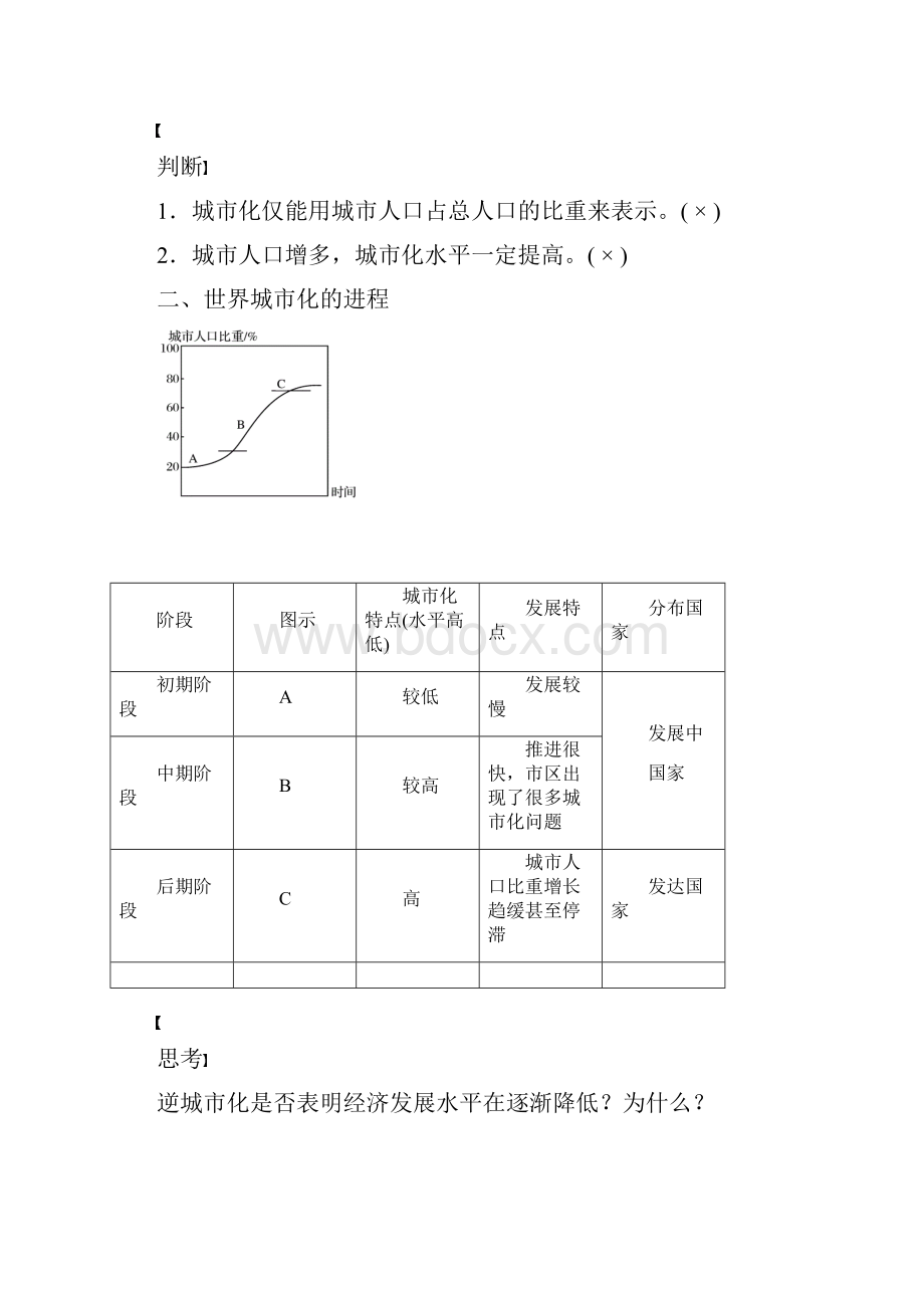 高中地理第二章城市与城市化第三节城市化学案新人教版必修2.docx_第2页