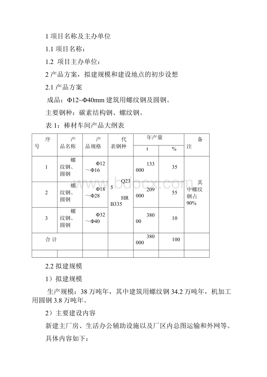 强烈推荐年产38万吨建筑用螺纹钢及圆钢可研报告.docx_第3页